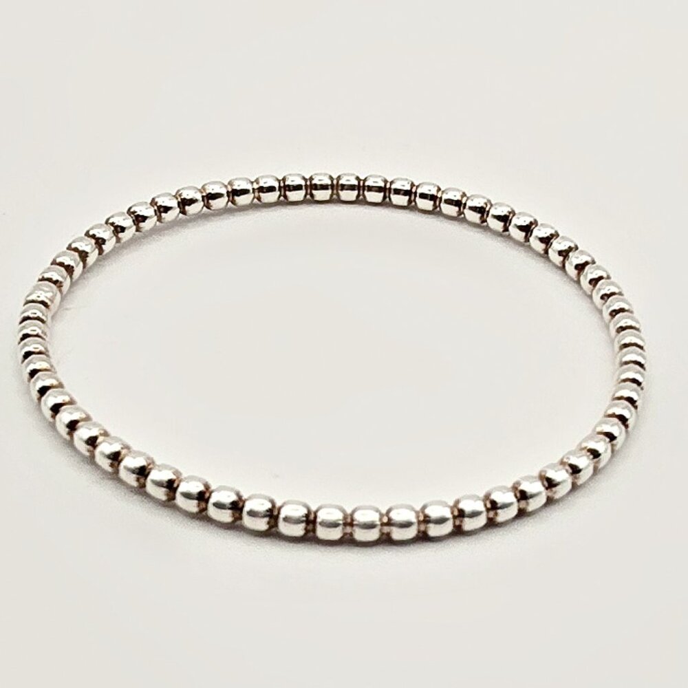 Sterling Bead Bangle Bracelet - Picture 4 of 4